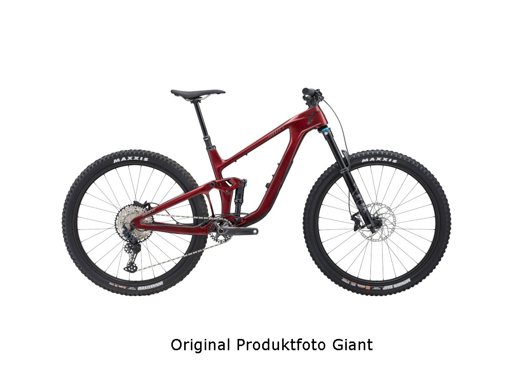 Giant Trance X Advanced Carbon MTB, Fullsuspension in dunkel rot, Seitenansicht