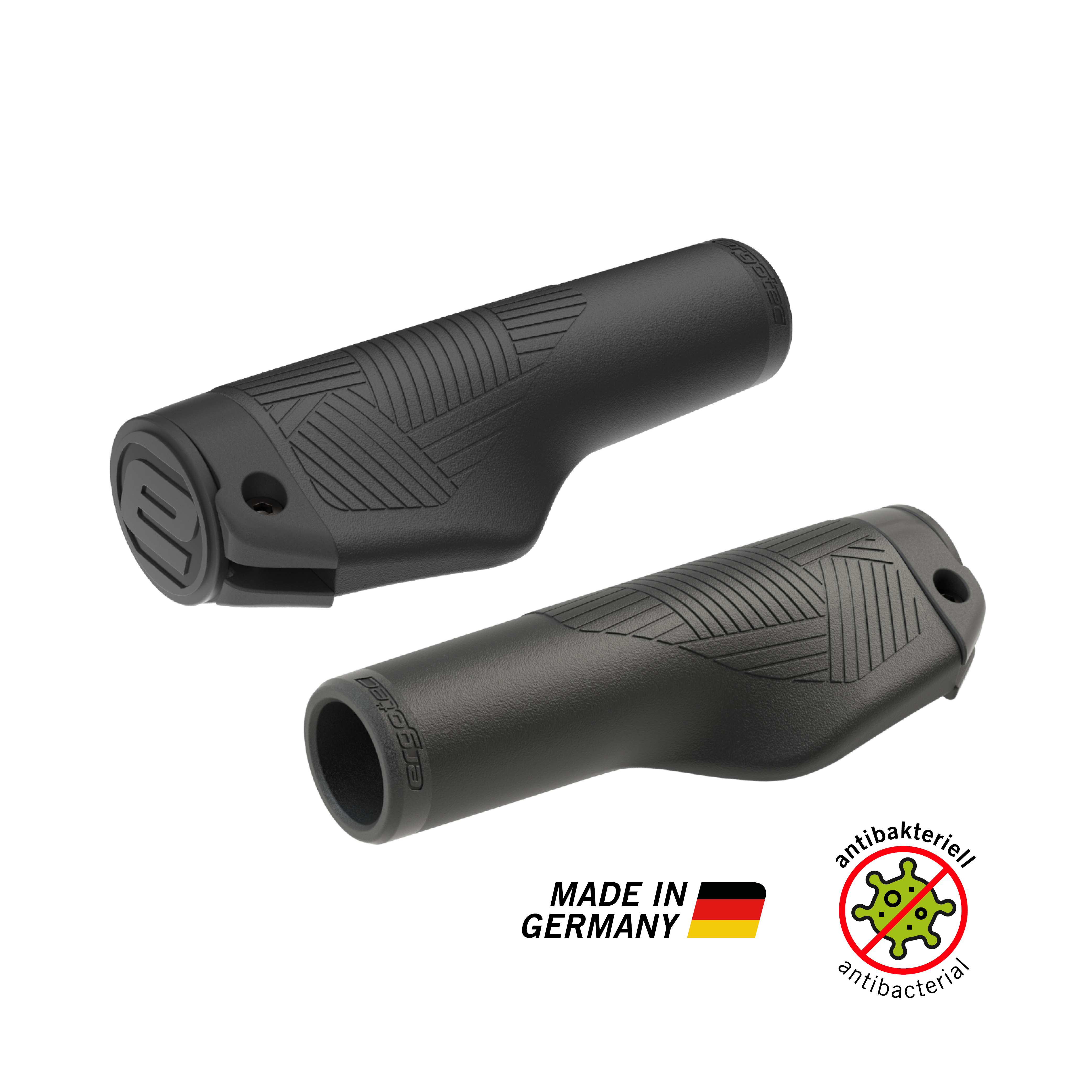 Ergotec EG Ambition Schraubgriffe Fahrradgriffe der Marke Ergotec Modell EG Ambition in schwarz mit dem Logo Made in Germany