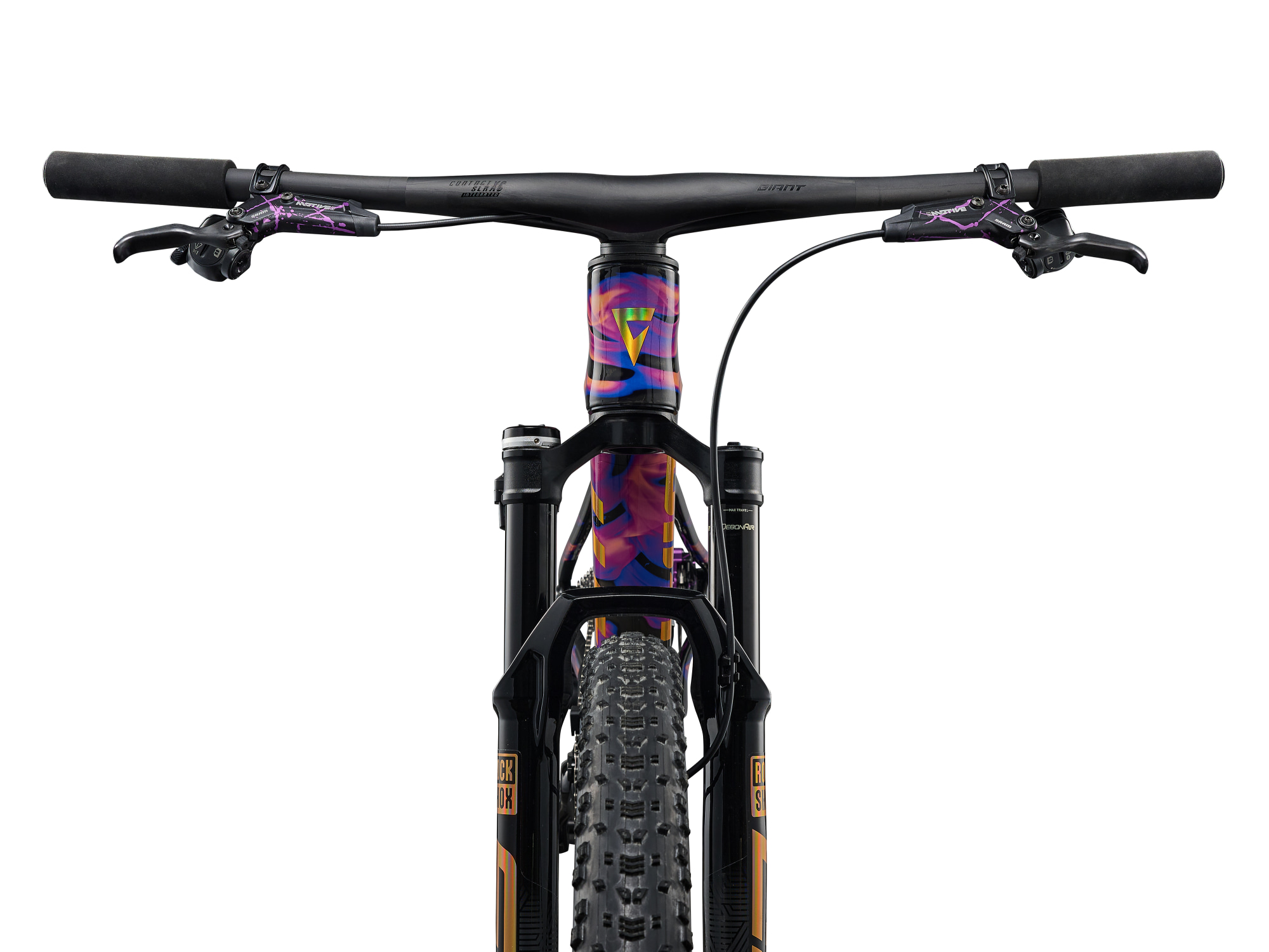 Giant Anthem Advanced SL SE Mountainbike in Frontansicht mit breitem Lenker.