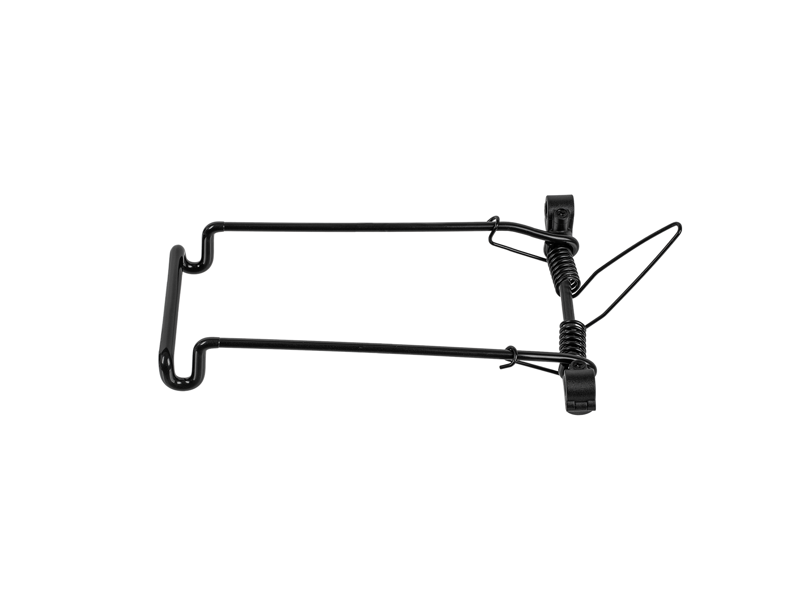 Topeak TetraRack Federklappe in Schwarz, freigestelltes Produkt mit Federmechanik zur Gepäckfixierung.
