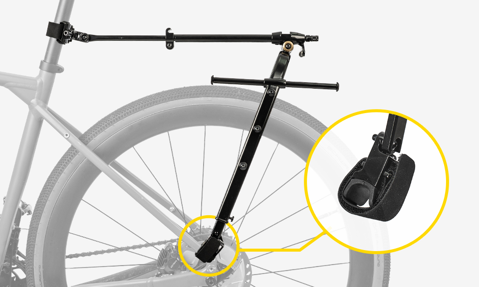 Topeak Gepäckträger Zi:RAK in schwarz mit Strap Mount Befestigung, Skizze zur Erklärung des Strap-Mount
