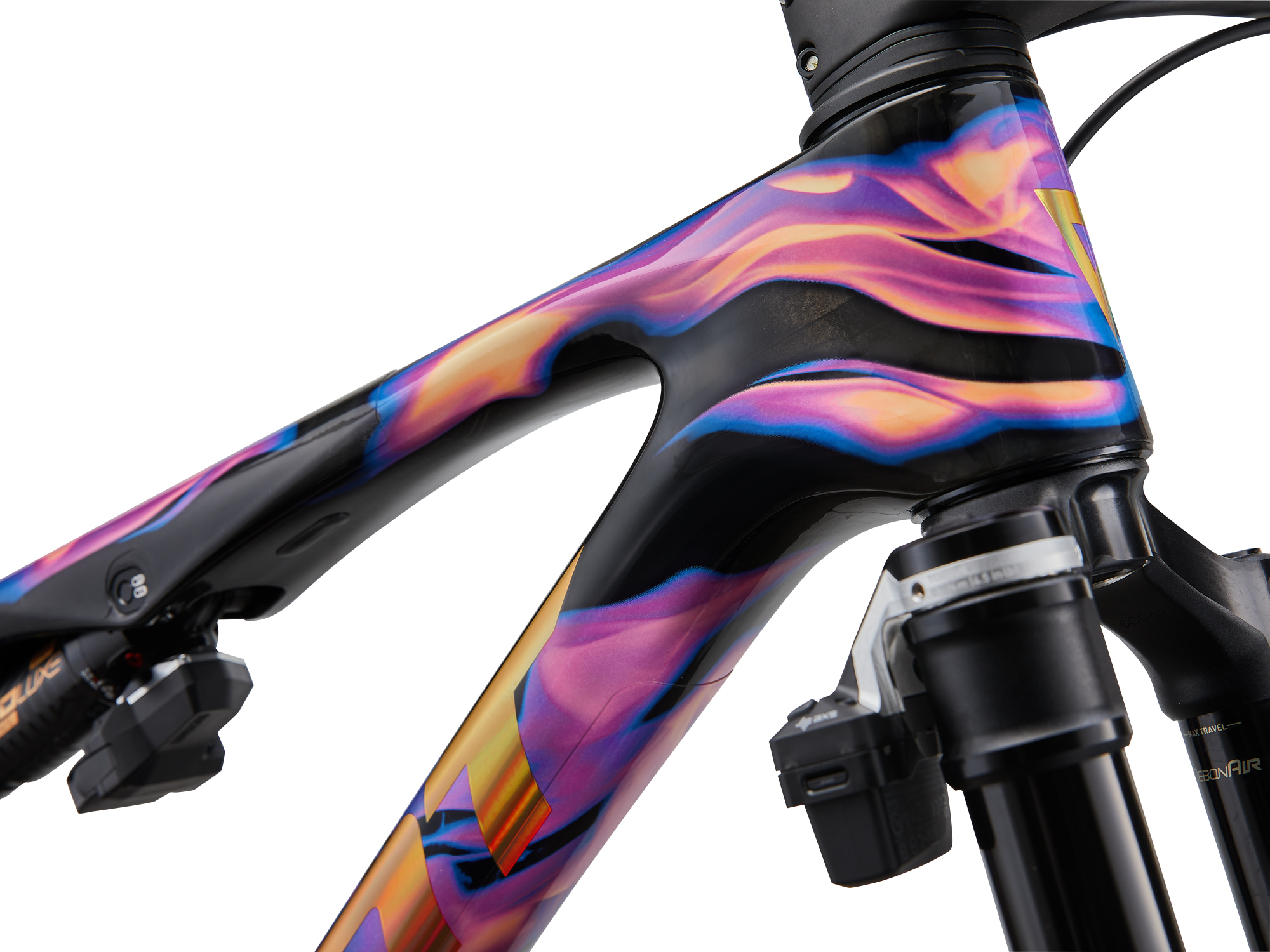 Giant Anthem Advanced SL SE Mountainbike in Stormfire Sprint mit Carbonrahmen in Detailansicht.