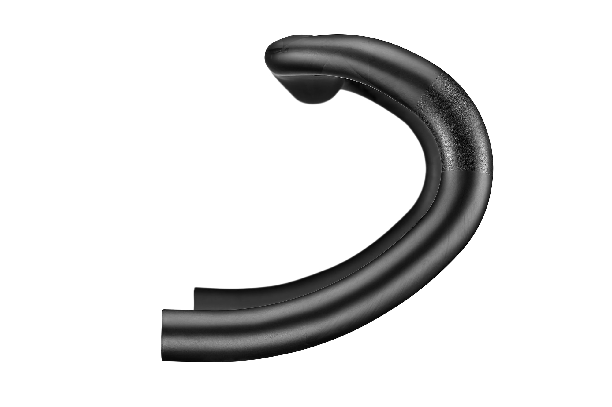 Gebogener Giant Contact SLR Carbon Rennradlenker in Schwarz, Detailansicht der Lenkerform.