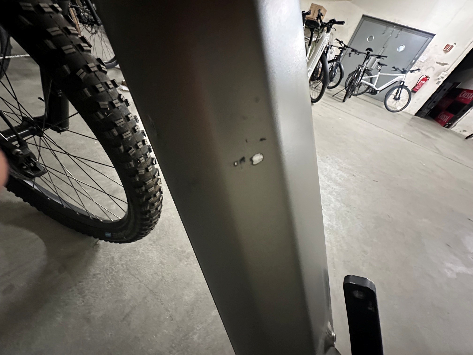 Bergstrom AXV 849 Testvelo 236240, Gebrauchsspuren Unterrohr