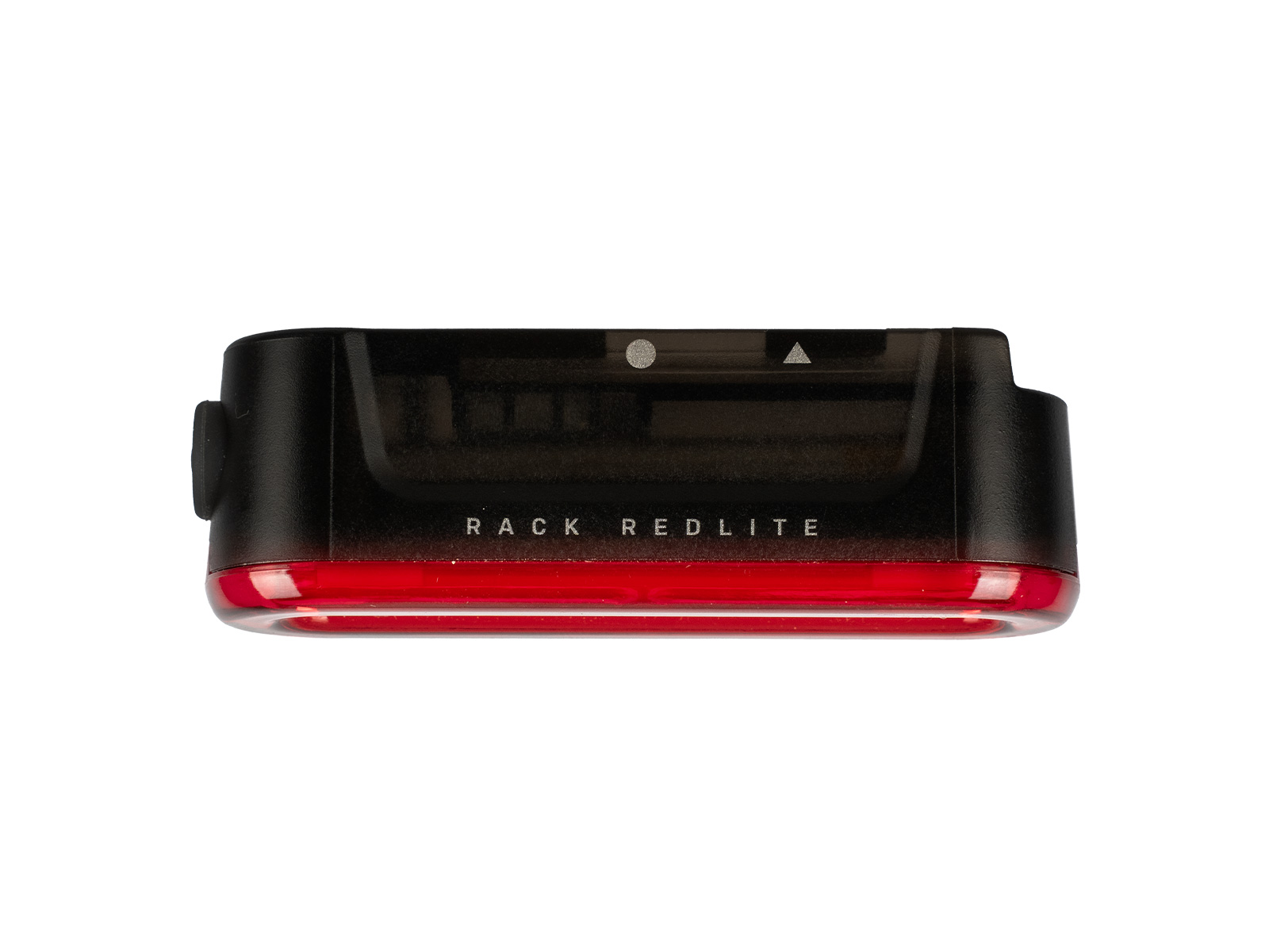Topeak Rack Redlite Ruecklicht in Schwarz-Rot mit Beschriftung und breitem LED-Leuchtband.