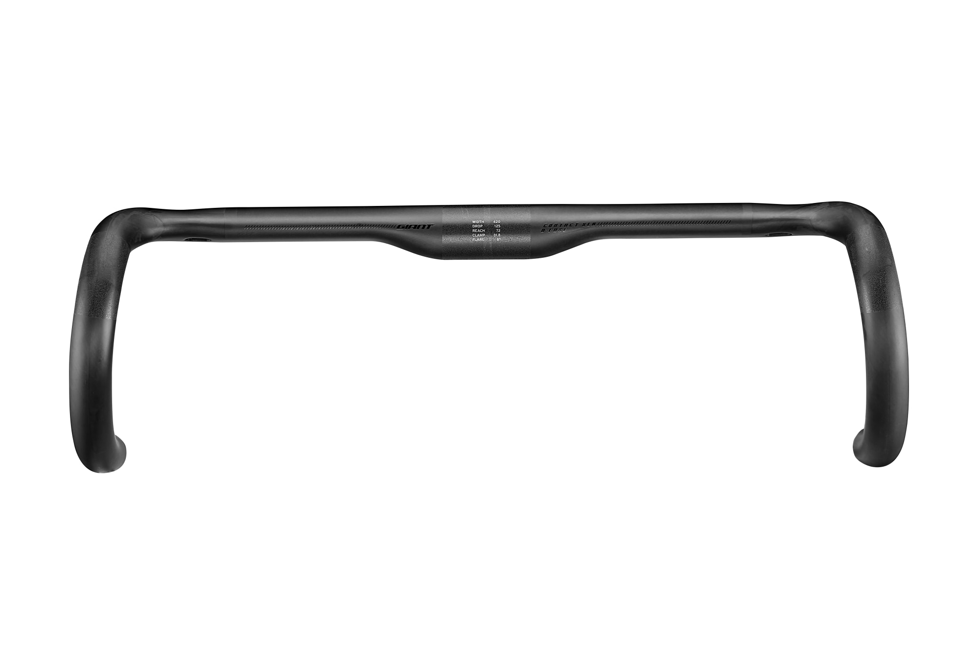 Giant Contact SLR Carbonlenker in Schwarz in Frontansicht mit klassischer Rennradgeometrie.