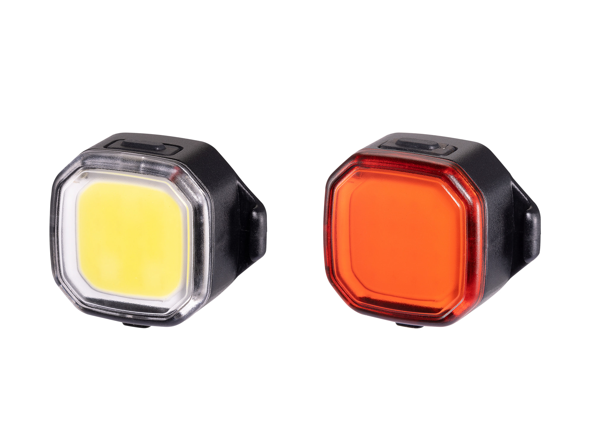 Giant Cast 30 Front- und Ruecklicht in Schwarz mit kompaktem, achteckigem Gehaeuse.