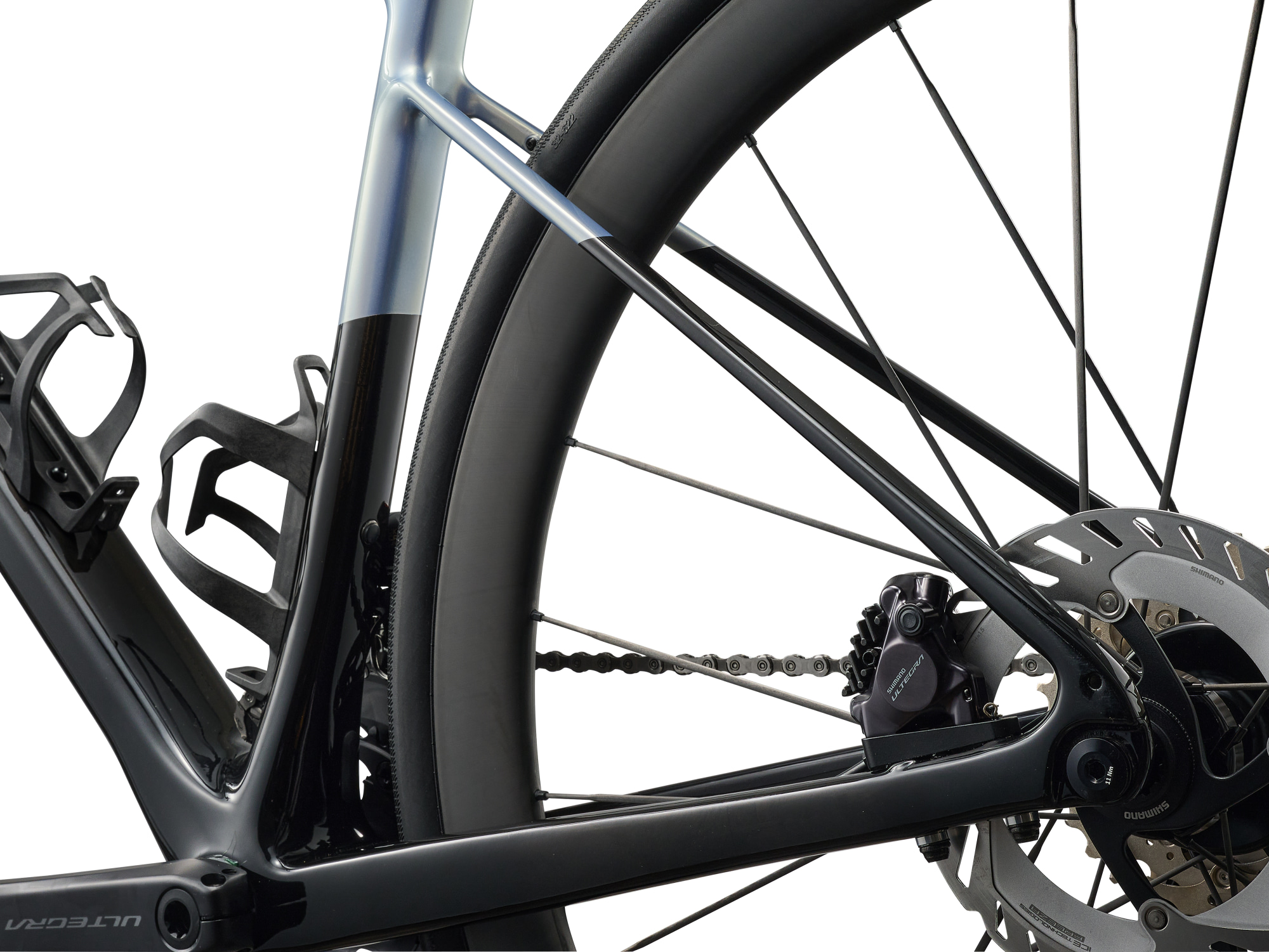 Vélo route endurance Liv Avail Advanced Pro 0, détail triangle arrière gauche avec frein à disque