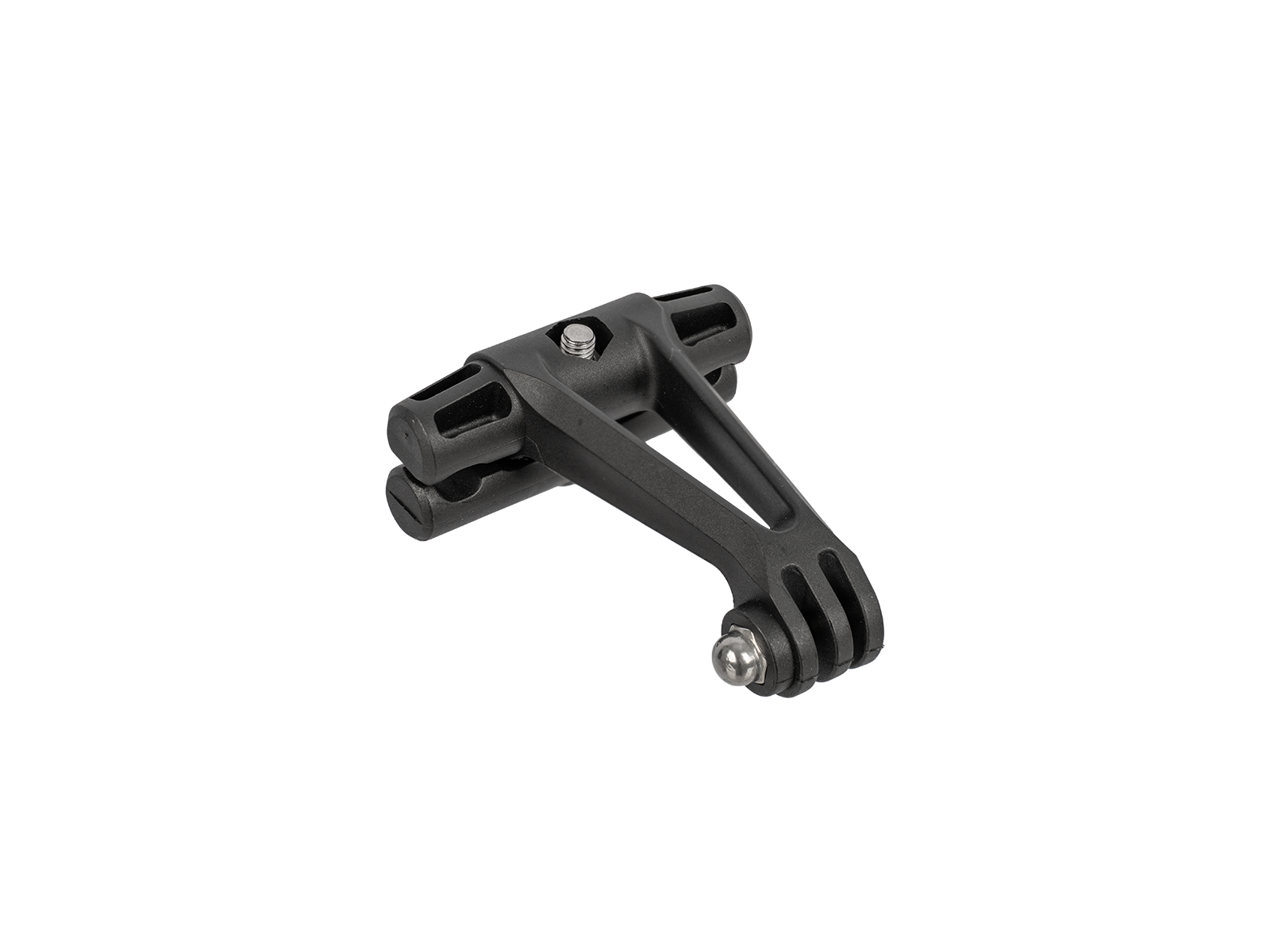 Topeak F35 Halterung für Action Kamera aus schwarzem Kunststoff mit Schraubverbindung, freigestellt auf weißem Hintergrund.