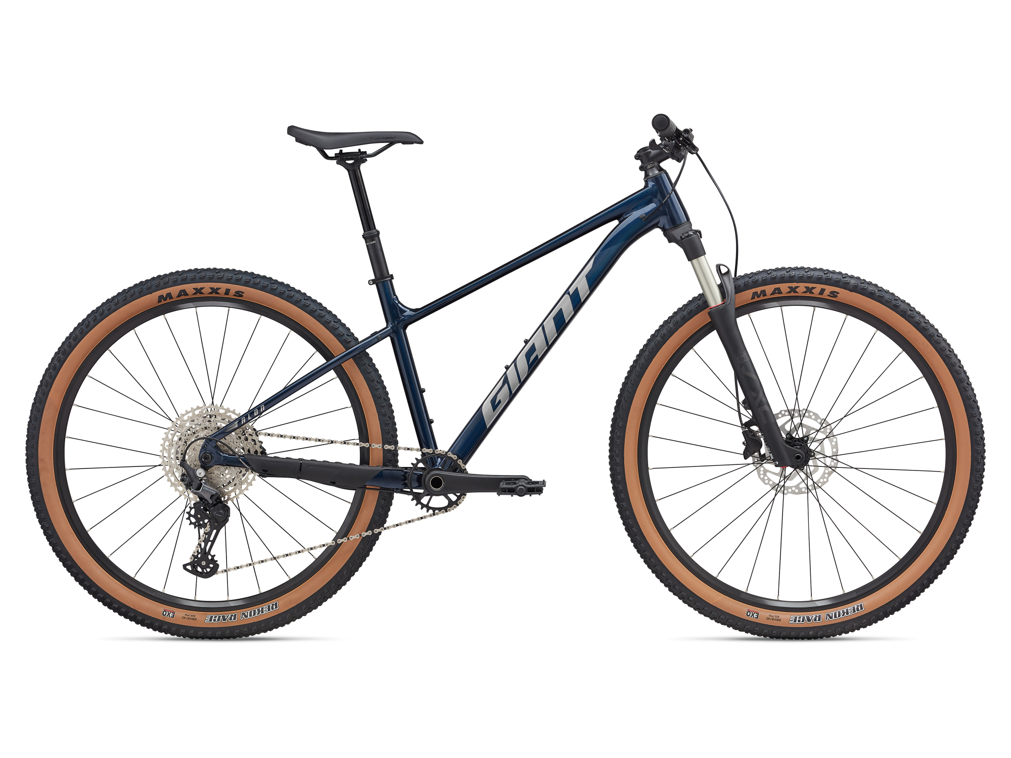 VTT semi-rigide Giant Talon 0 en bleu marine, vue côté droit