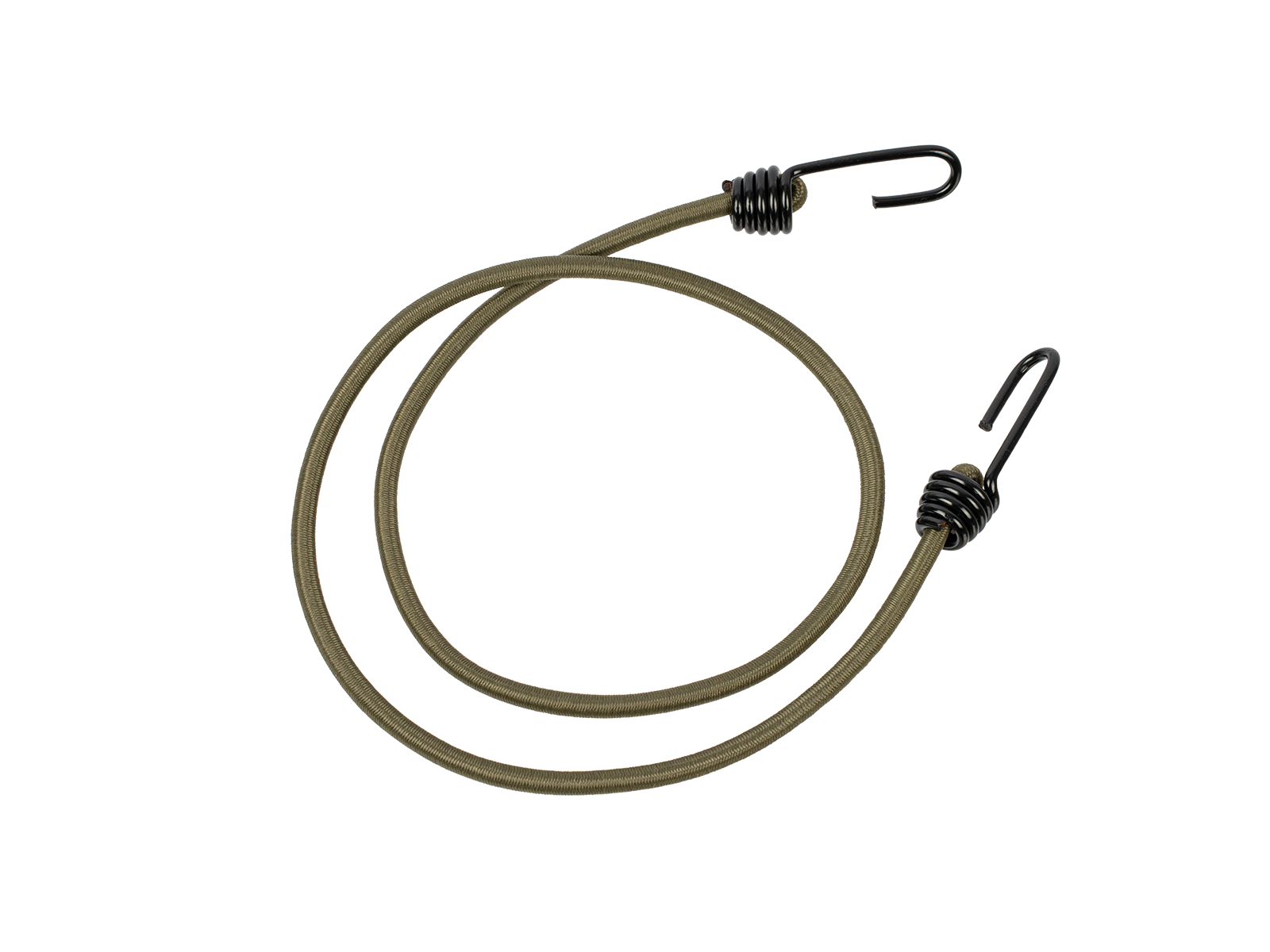 Topeak Gummispannband Cargo Elasic in olivgrün, 120 cm lang,  mit schwarzen Metallhaken an jeder Seite