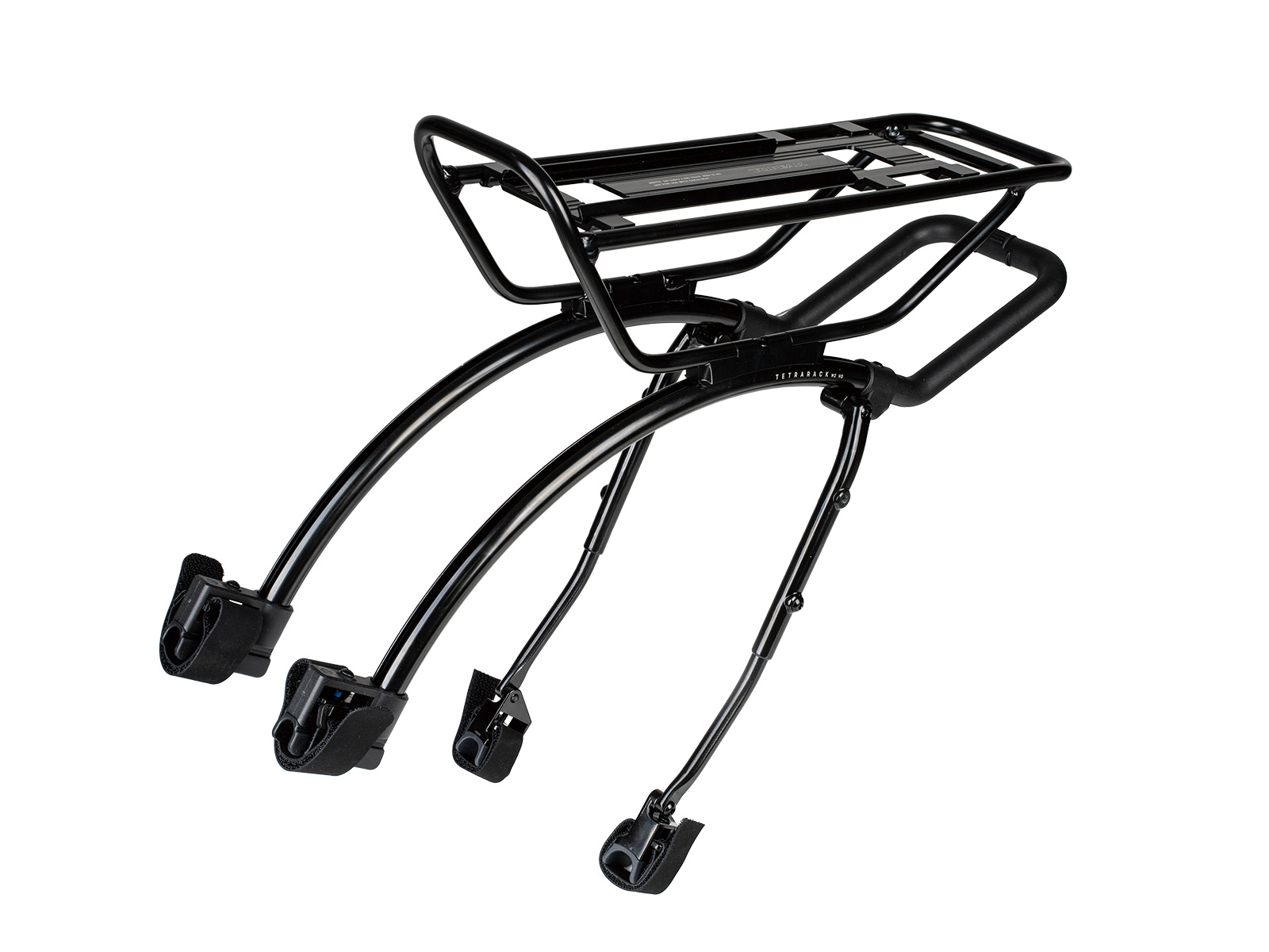  Topeak TetraRack M2 HD Heckgepaecktraeger in Schwarz, freigestellte Produktansicht schräg von der Seite.