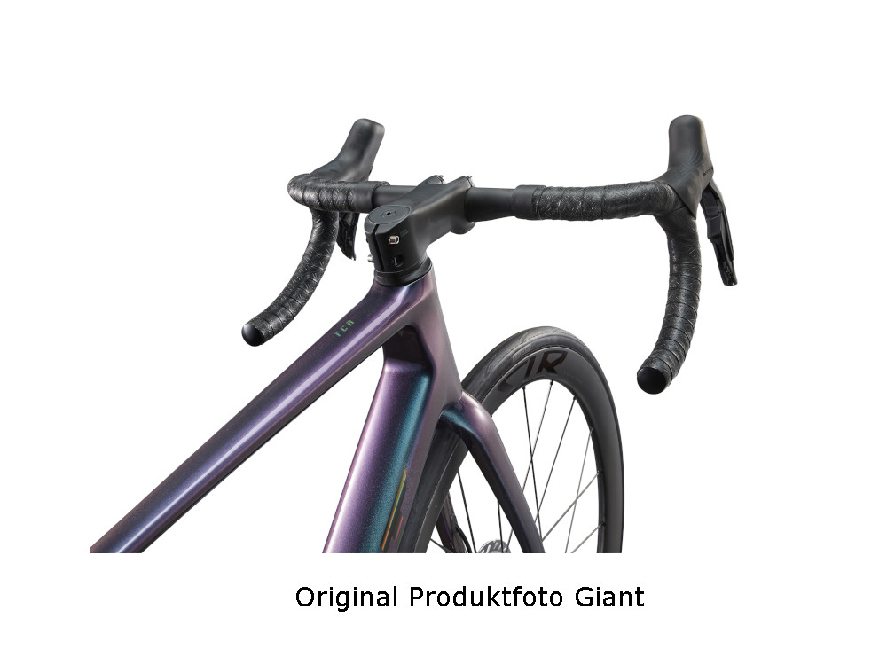 Giant TCR Advanced SL 1 Rennrad in Blue Dragonfly, Seitenansicht mit Carbonrahmen und Scheibenbremsen.