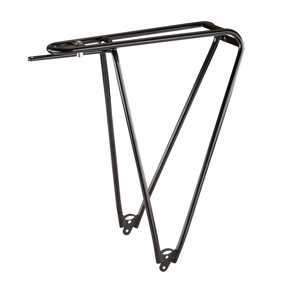 Fahrradgepäckträger Tubus Fly Classic in schwarz. Schmales Design mit 2 Abwärtsstreben pro Seite