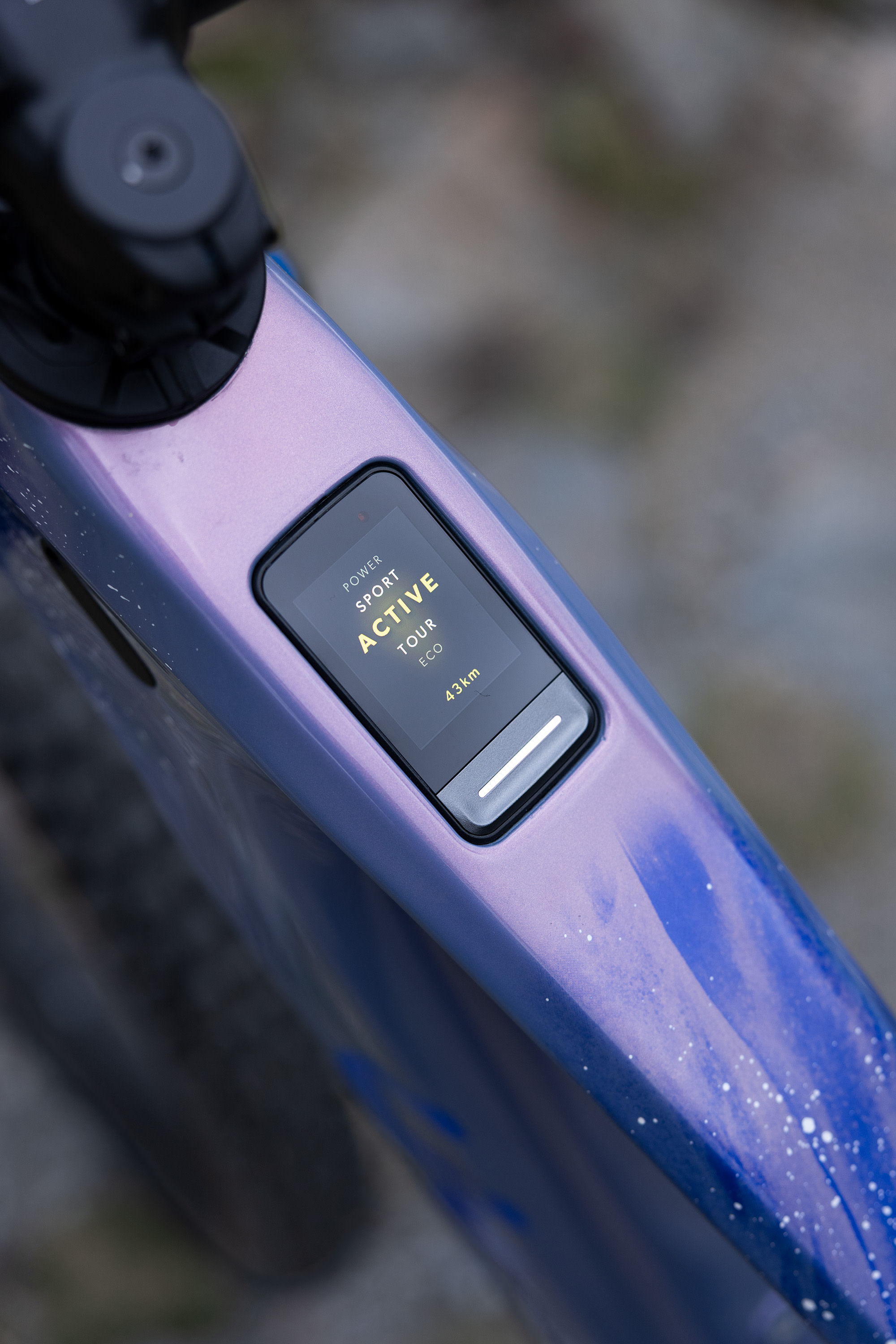 Liv Intrigue Advanced E+ 2 E-Mountainbike mit integriertem RideControl Display am Oberrohr.