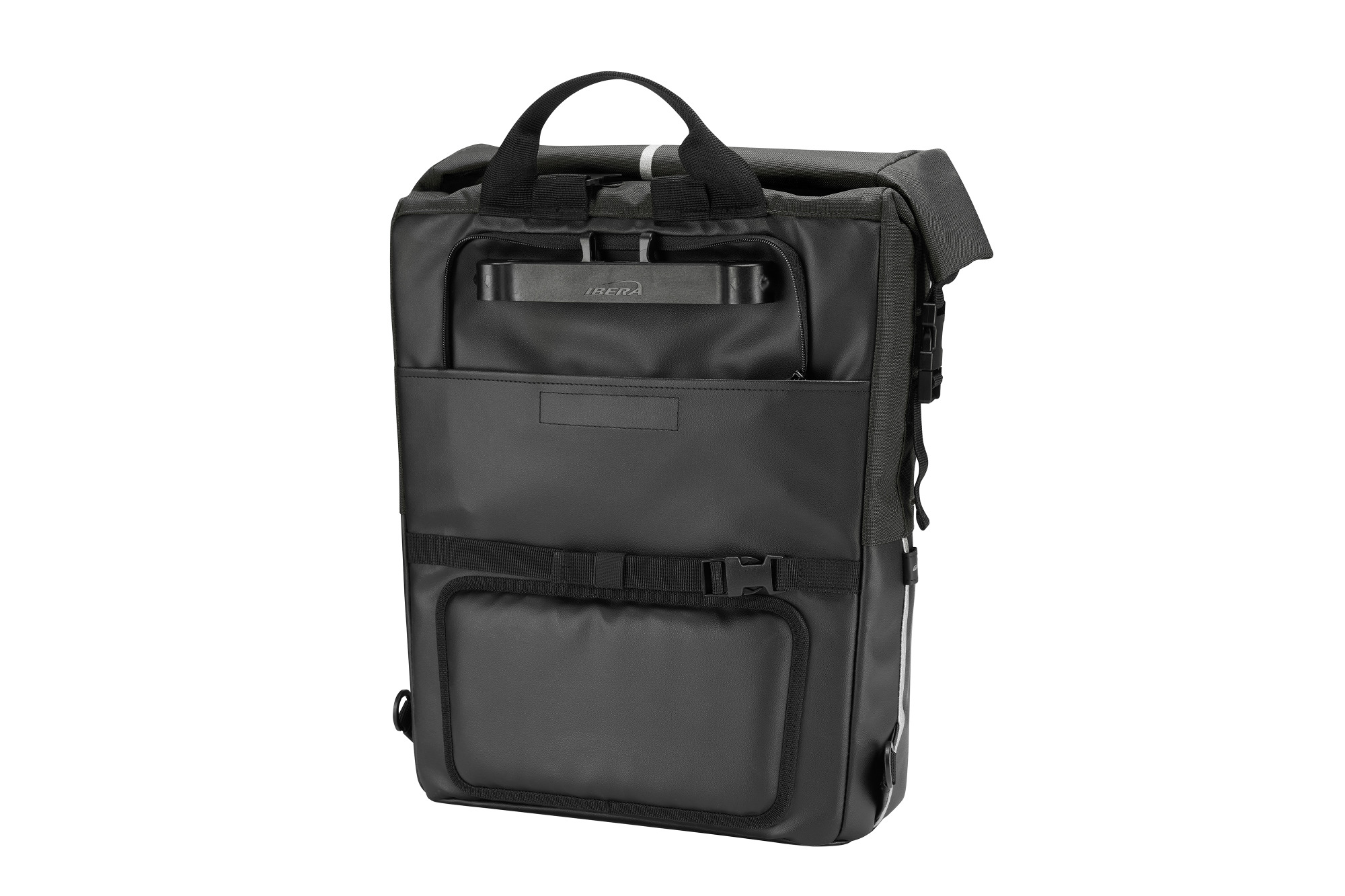 Giant Versa G2 Velotasche in schwarz - Ansicht von hinten mit aufgeklappter Halterungabdeckung