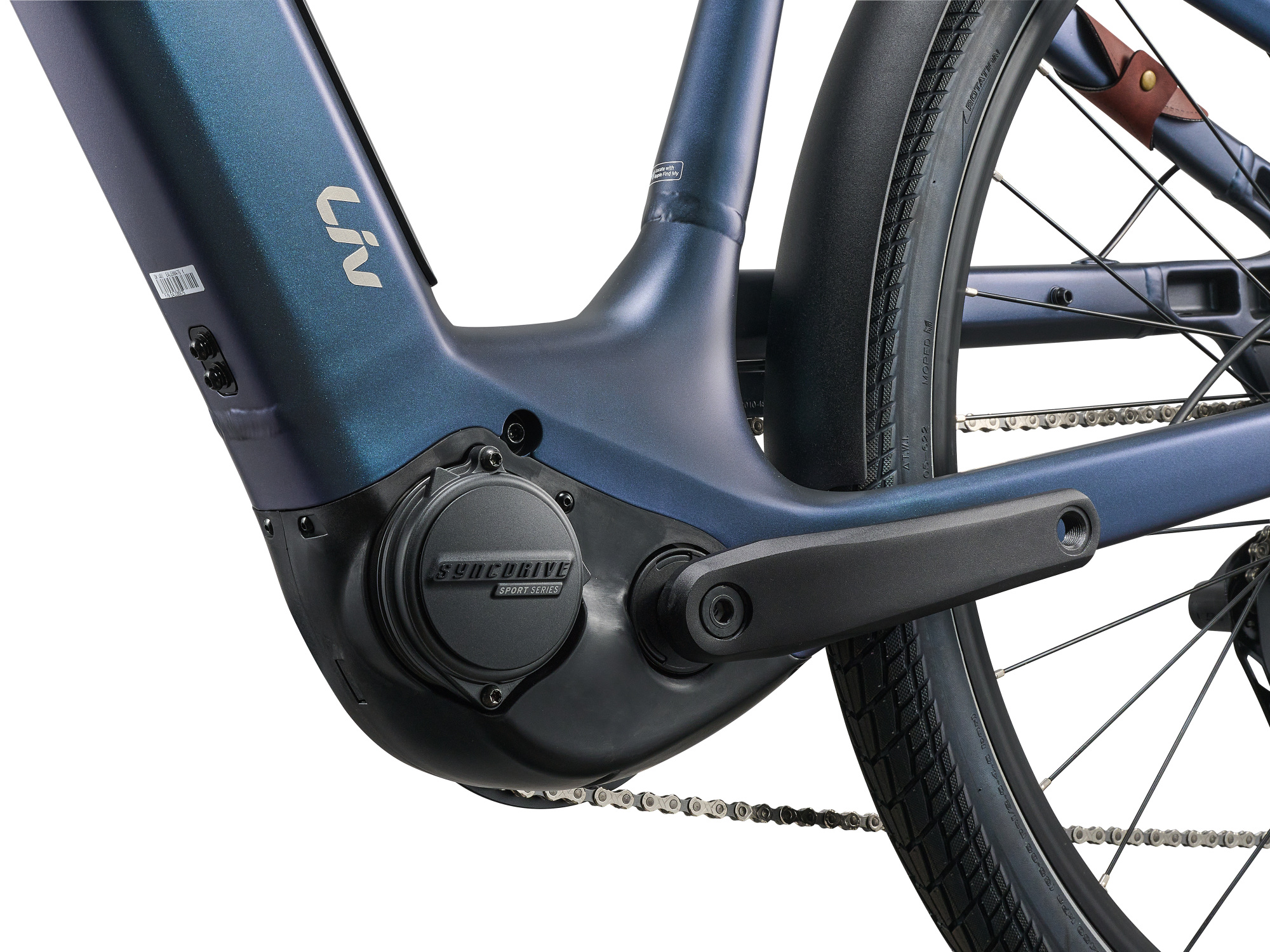 Vélo électrique Liv Allure E+ 2, détail moteur côté gauche