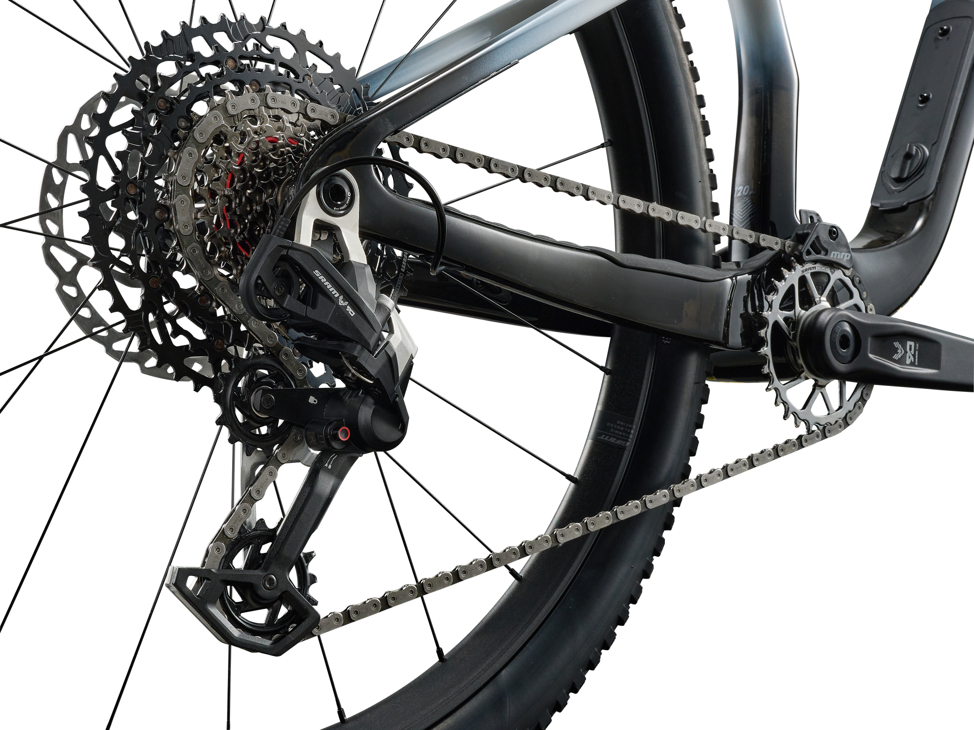 Liv Pique X Advanced SL 2 Mountainbike in Weiss mit SRAM-Antrieb und Carbon-Kettenstrebe.
