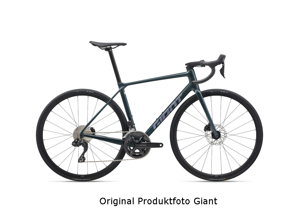 Gaint TCR Advanced Carbon-Rennrad in dunkelgrün, Seitenansicht