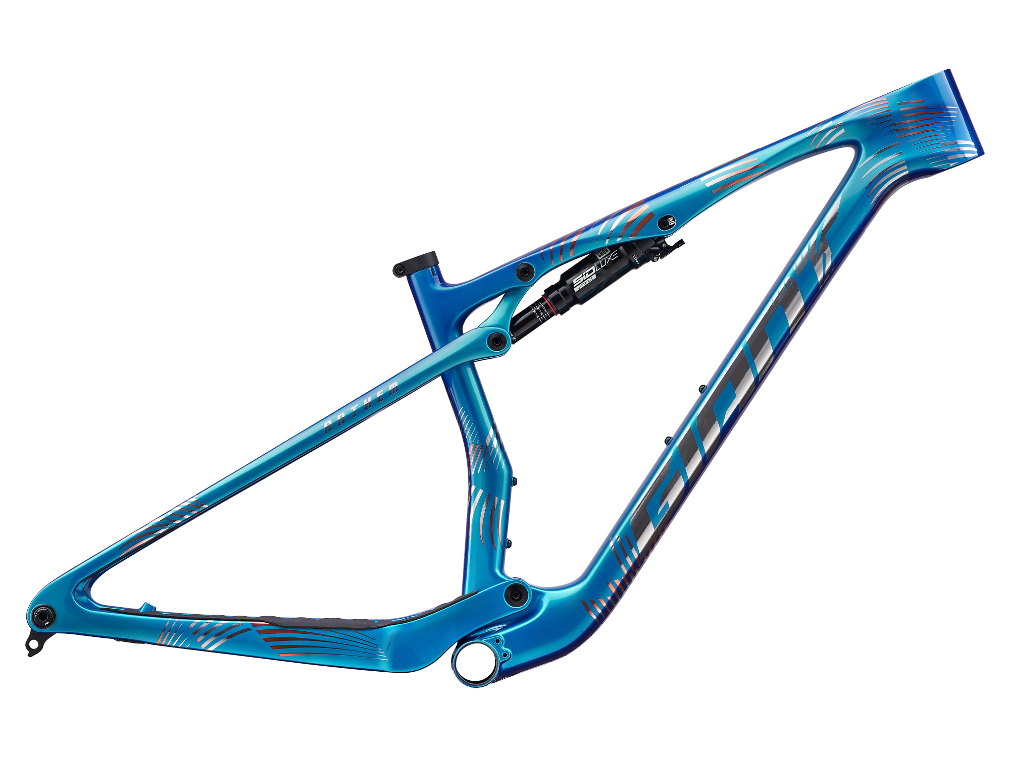  Giant Anthem Advanced SL Carbon-Frameset in Electric Storm Blau mit leichter XC-Rahmenkonstruktion.