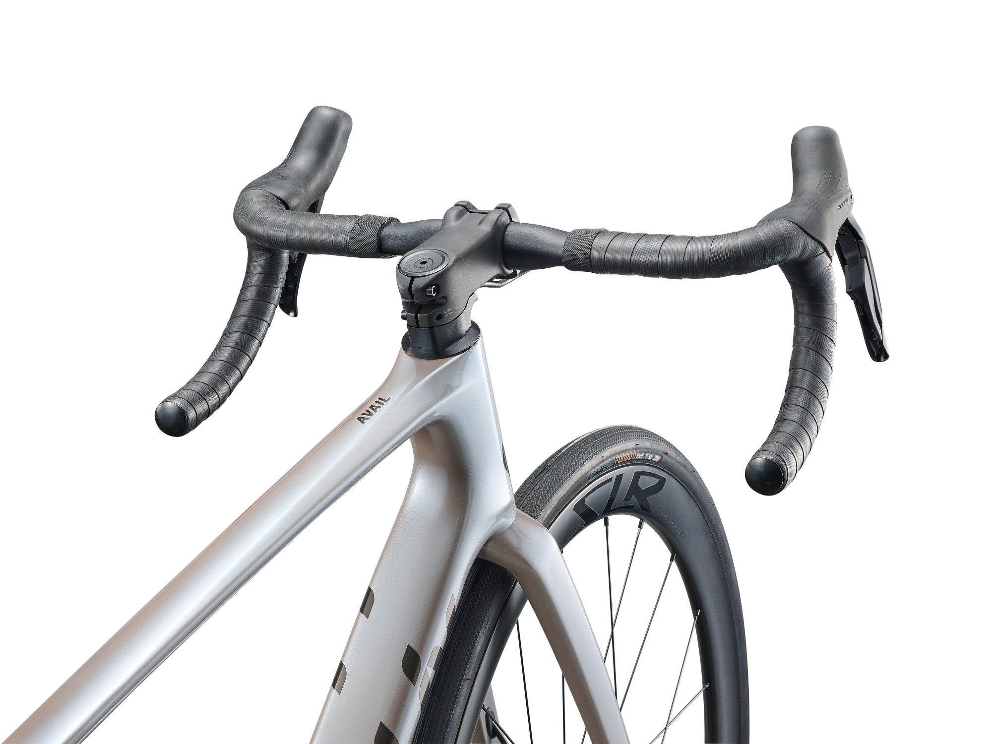 Vélo route endurance Liv Avail Advanced 0, détail cintre et potence vue de dessus