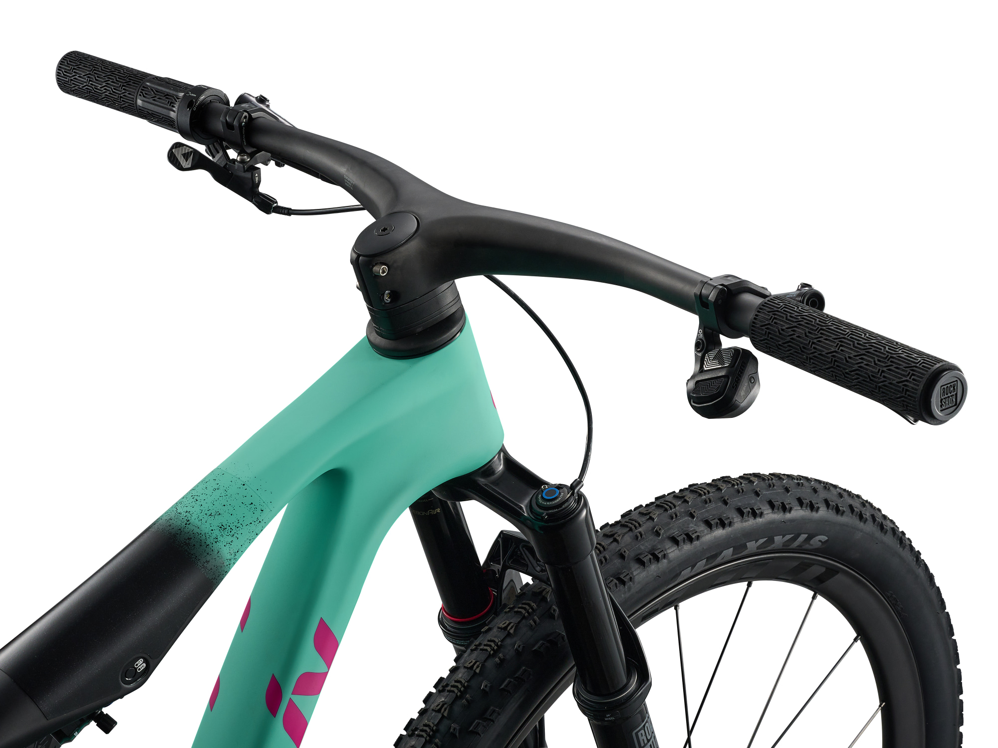 Liv Pique Advanced SL 1 Mountainbike in Lake Green mit integriertem Carbon-Cockpit und Kabelführung