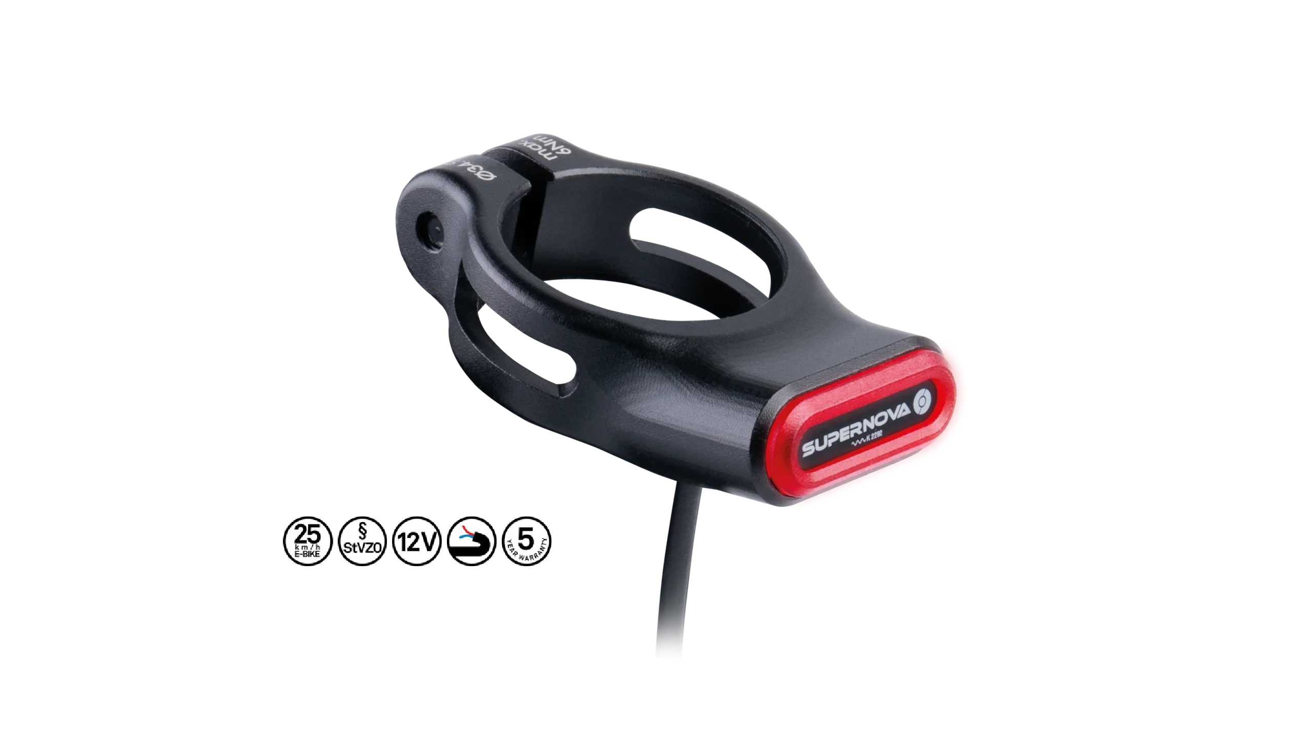 Feu arrière Supernova TL3 Mini 12V pour tige de selle