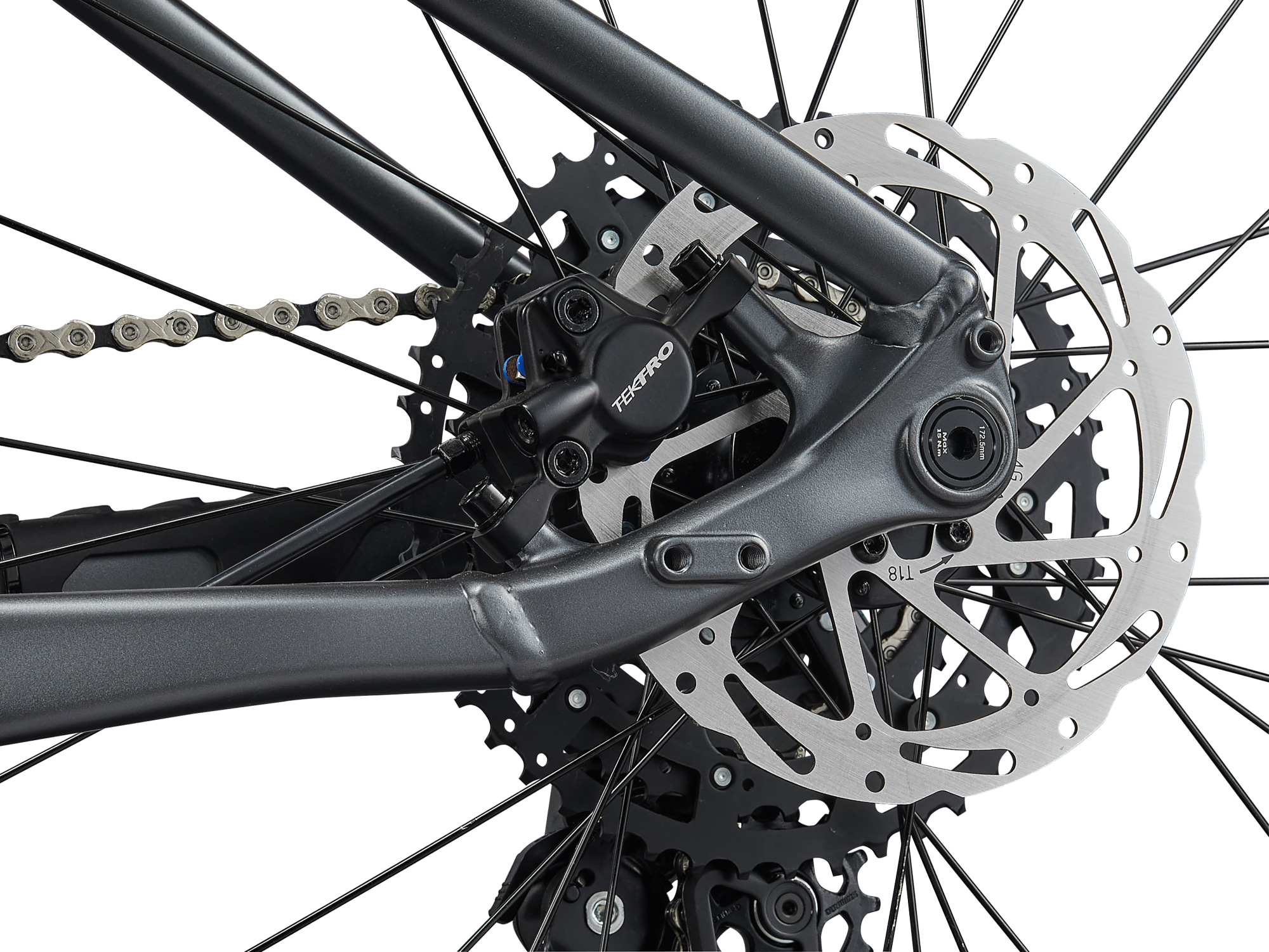 Giant Talon 1 Mountainbike Hardtail in anthrazit, Detailansicht Scheibenbremse