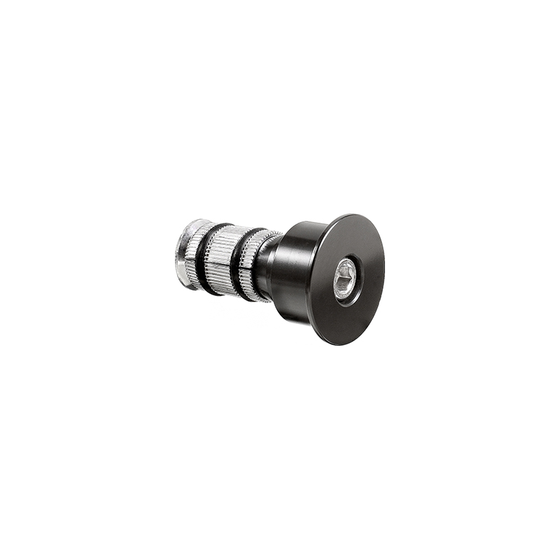 ergotec 05378001 Spiegel-Adapter in Schwarz/Silber mit Expander-Befestigung und Metallausfuehrung.