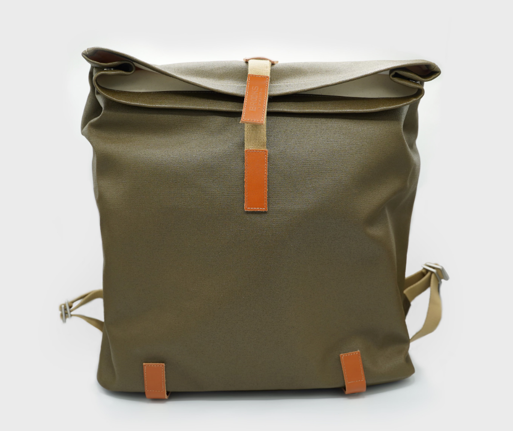 Brooks Pickwick Porter Rucksack aus moosgrünem Canva, Frontansicht
