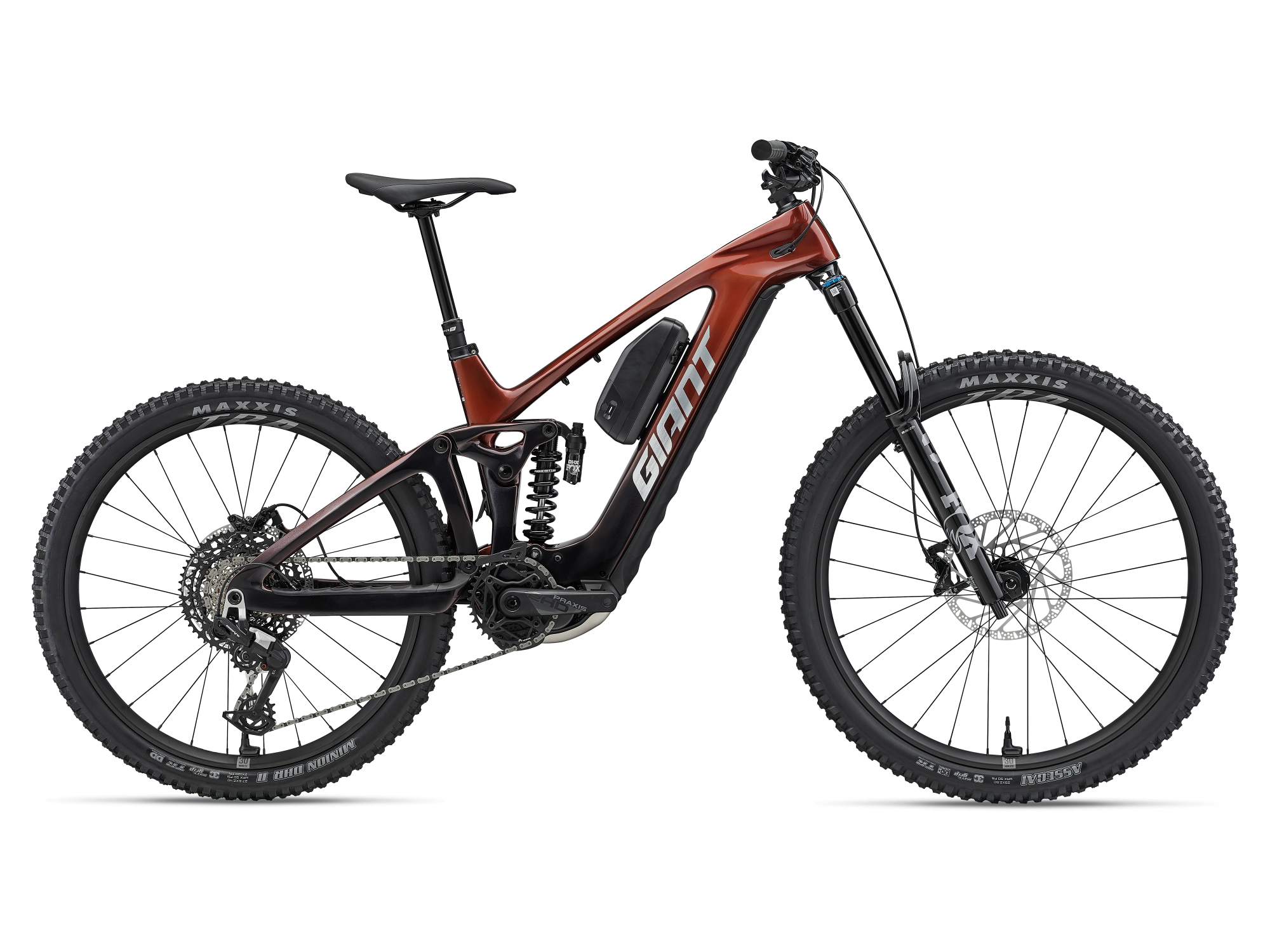 Giant Reign Advanced E+ 1 E-Mountainbike in Mars Dust mit Vollfederung und Range Extender.