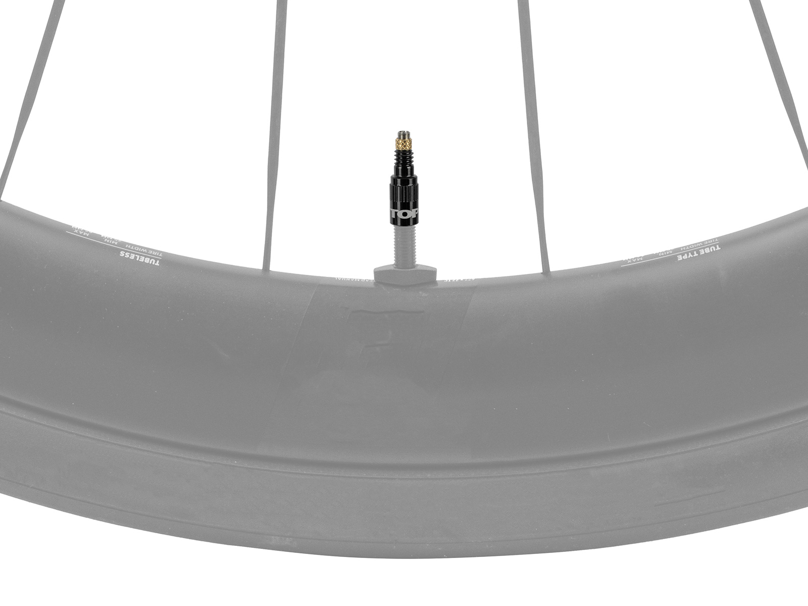 Topeak Turboflow Ventiladapter TFV-08 am schmalen Fahrradfelgenventil montiert.